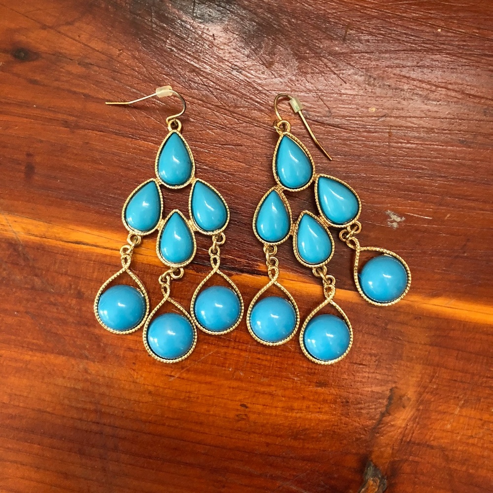 Turquoise blue drop earrings